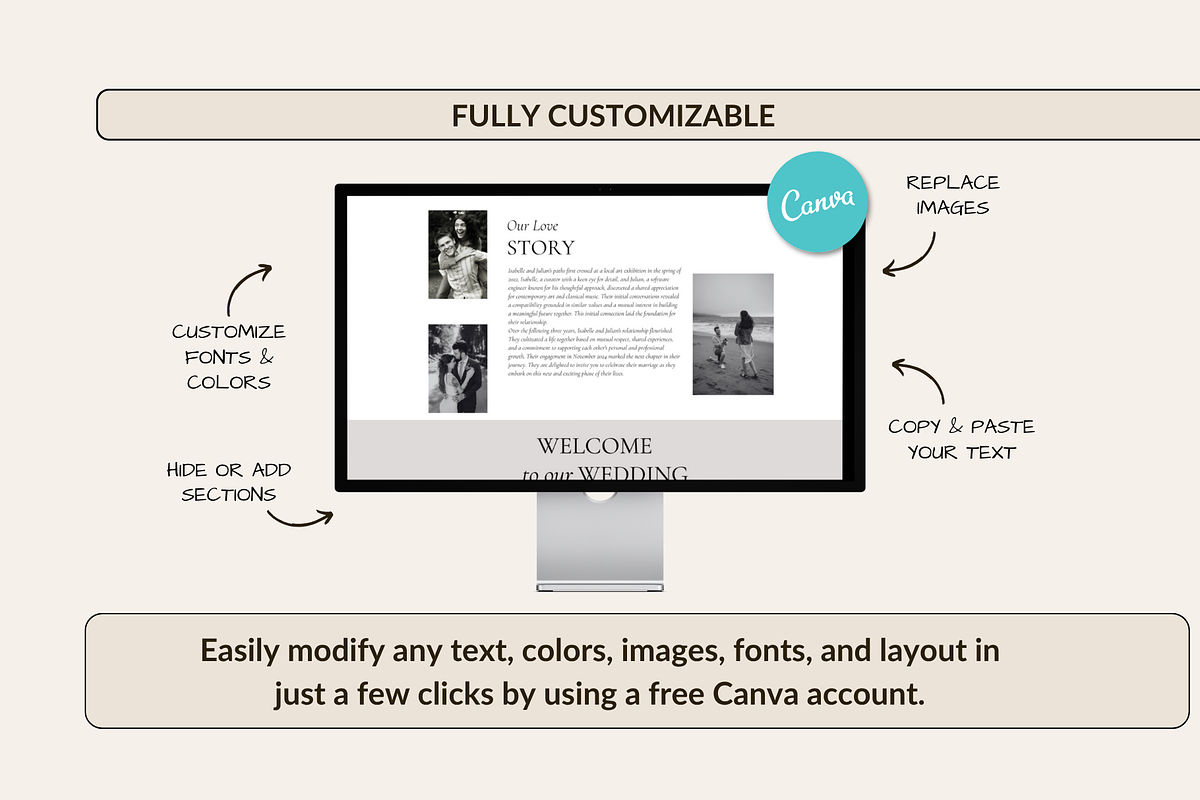Classic Wedding Website Canva, a Landing Page Template by Preset Pixels (Photo 2 of 9)