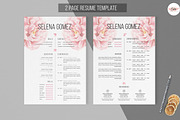 Elegant Floral 2 Pages Resume, a Resume Template by Emaholic Template (Thumbnail 1 of 5)