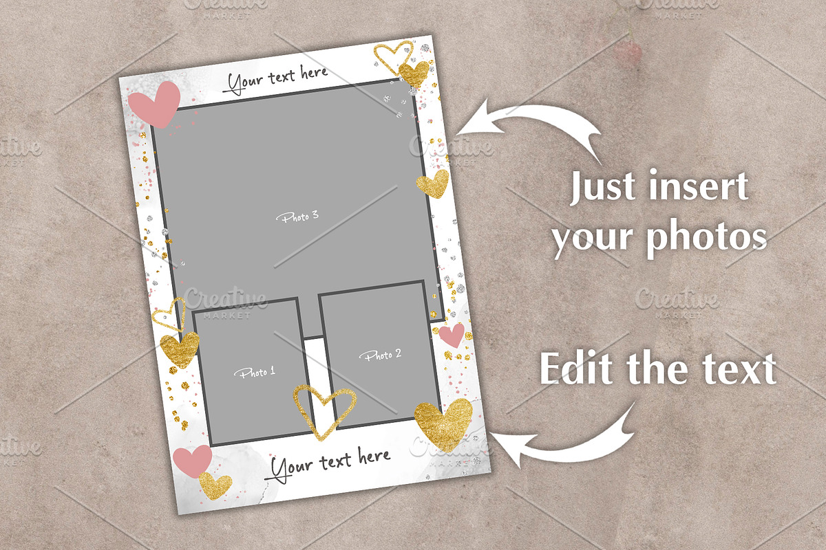Valentines Photo Card PSD Template, a Card Template by PSD templates and Photos (Photo 2 of 3)