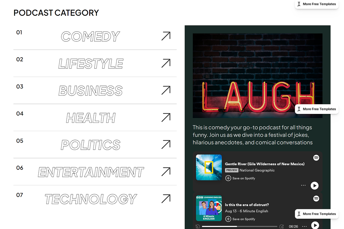 Podcast Lander Framer Template, a Landing Page Template by HaithamSimas (Photo 2 of 2)