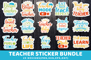 Teacher Sticker SVG Bundle