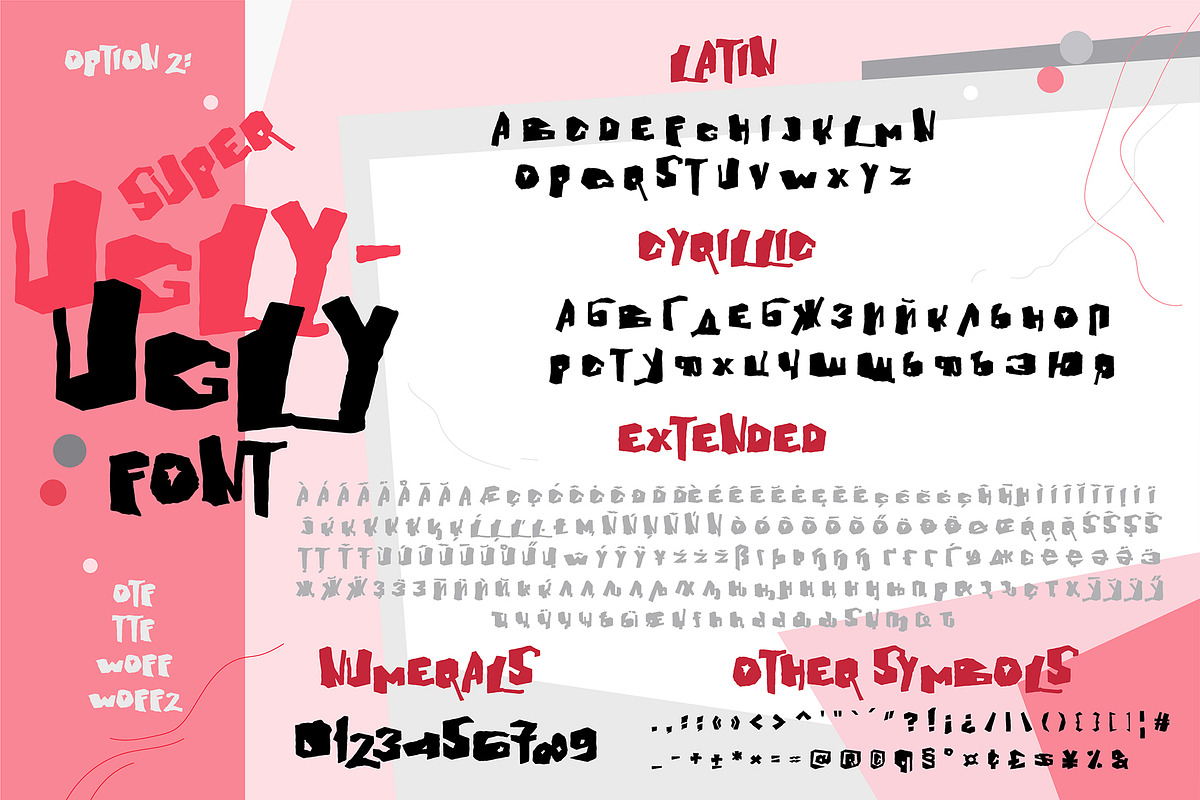 Ugly font, a Symbol Font by Ekaterina Glazkova (Photo 3 of 5)