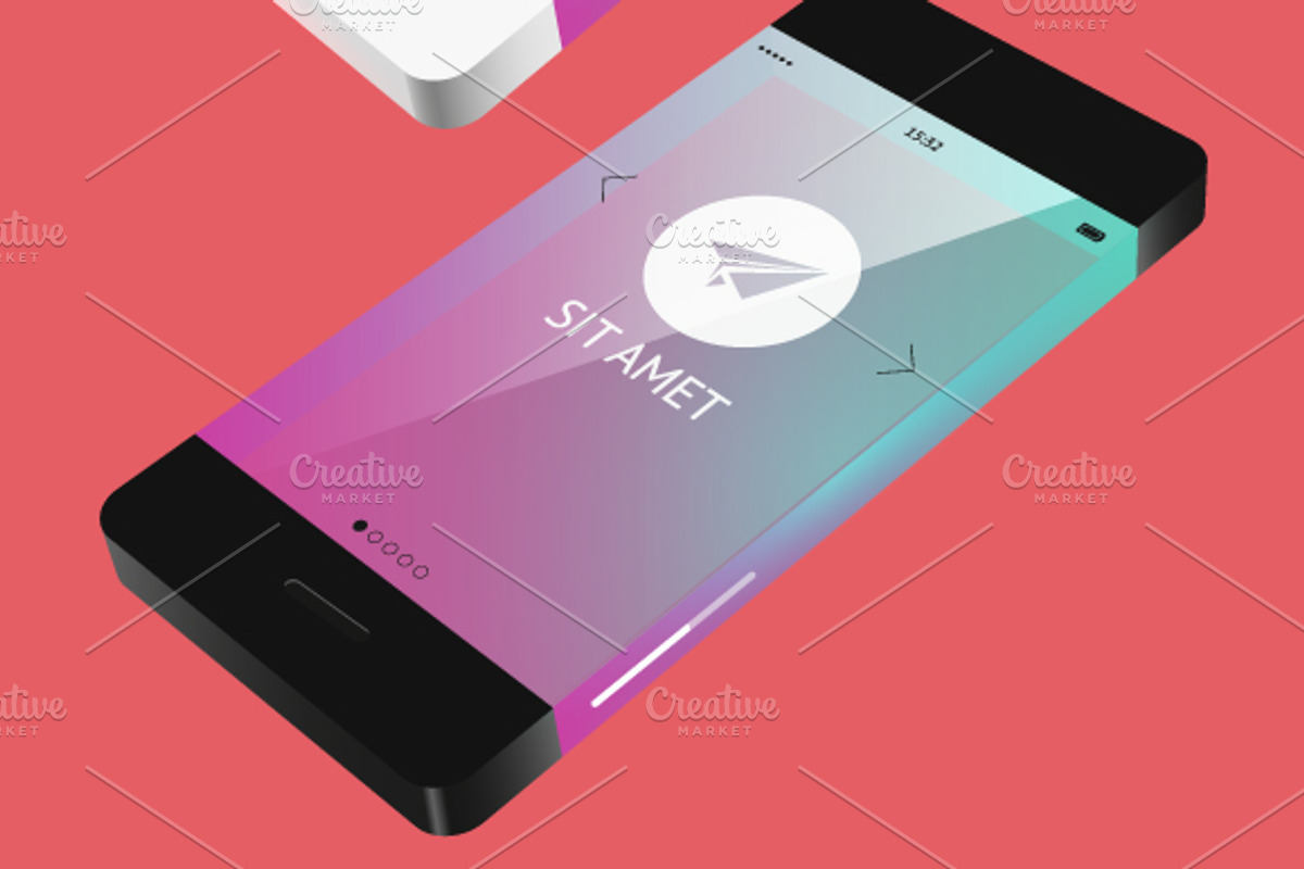 vector template phone in flat style preview 2