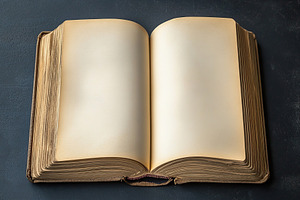 Mockup of open blank book, top view, a Photo by AlyaAnd