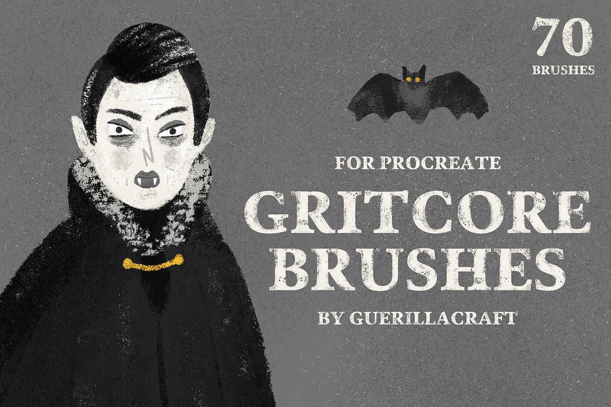 Gritcore Brushes for Procreate, a Brush Add-On by Guerillacraft (Photo 1 of 9)