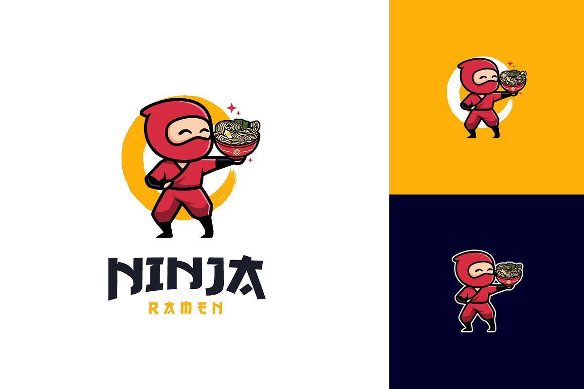 Ninja Ramen Mascot Logo, a Branding & Logo Template by tkzgraphic (Photo 1 of 2)