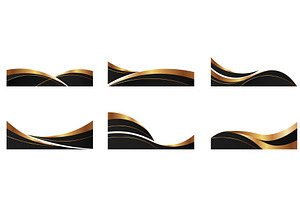 Elegant black and gold wave borders, an Illustration by art PVP - market