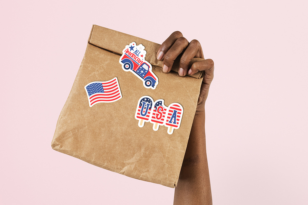 USA 4th of July Stickers set PNG, an Illustration by arausidp (Photo 2 of 5)