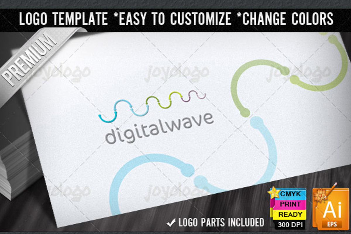 Digital Sound Waves Logo Template, a Branding & Logo Template by joyologo (Photo 1 of 3)