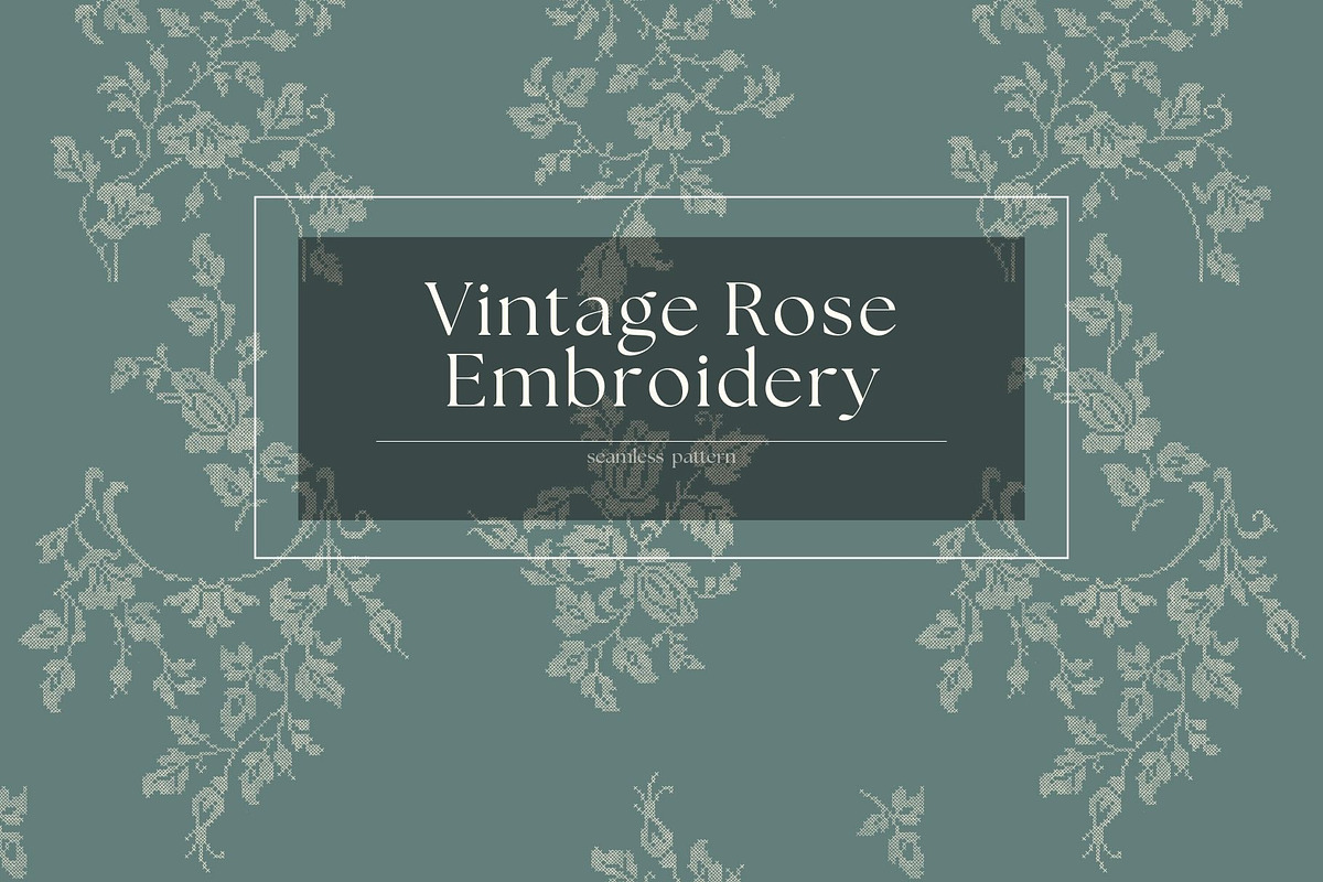 Vintage Rose Embroidery Pattern, a Pattern Graphic by MouseGrey (Photo 1 of 7)