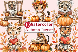 Cute Autumn Jaguar Sublimation, an Illustration by CitraGraphics