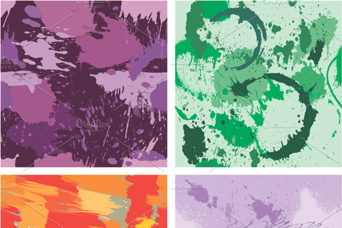 Set of 8 seamless pattern with blots preview 2
