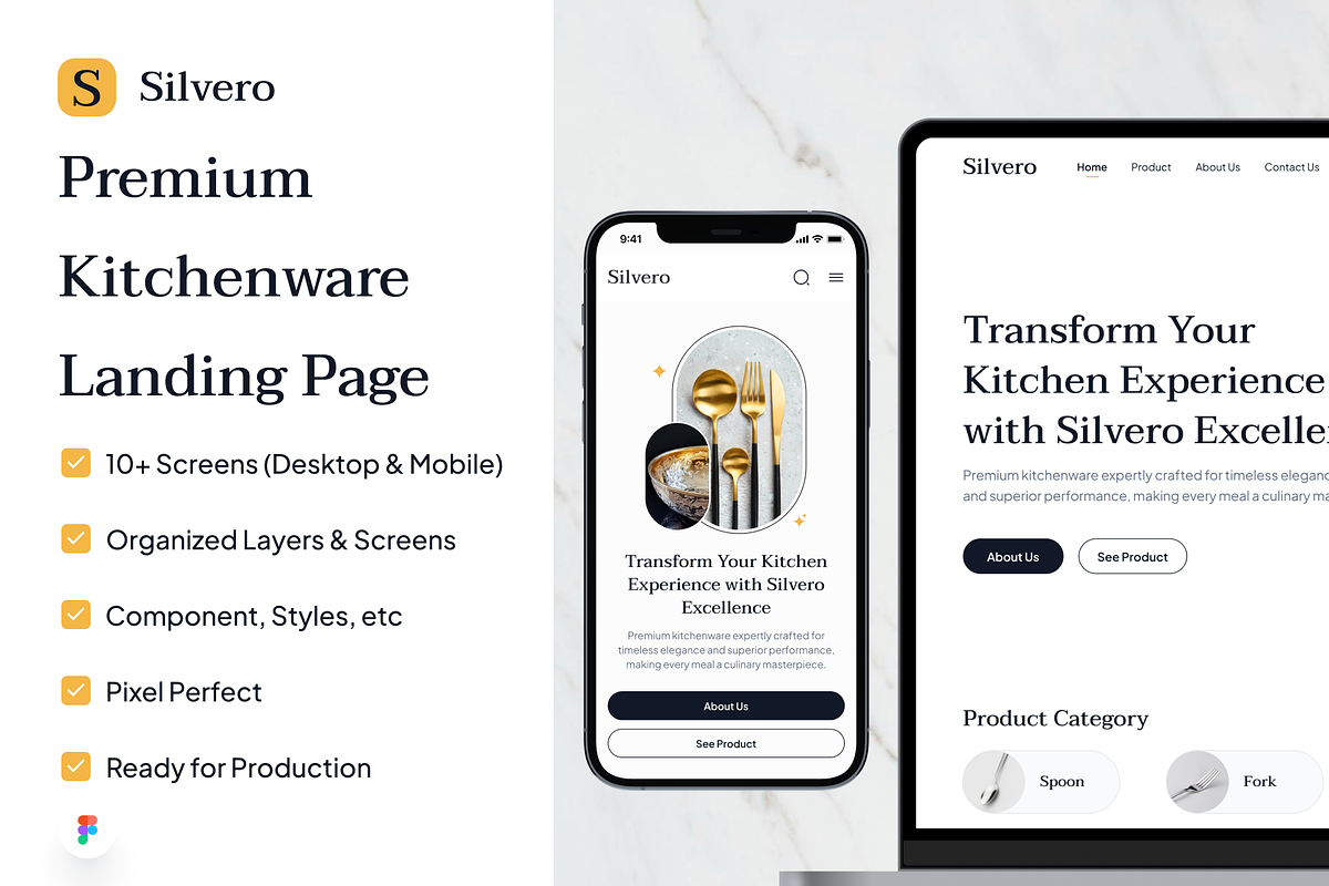 Silvero - Landing Page UI KIT, an UI Kit Template by miawmiaw (Photo 2 of 10)