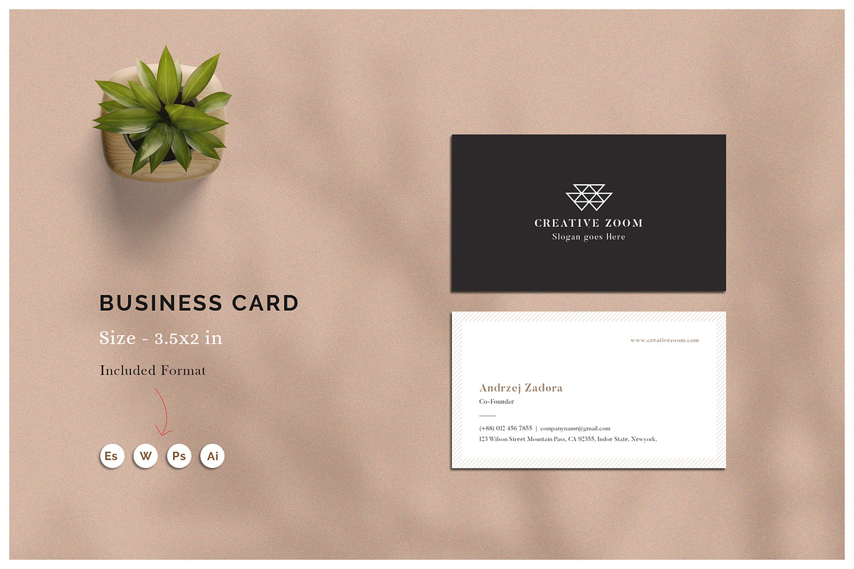 Business Card, a Business Card Template by CreativeZoom (Photo 1 of 2)