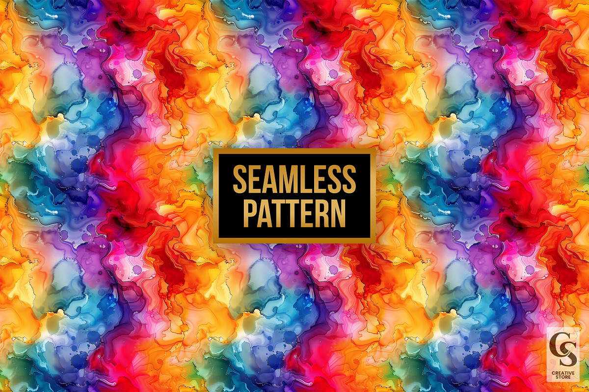 Rainbow Alcohol Ink Texture Pattern, a Pattern Graphic by Creative Store (Photo 4 of 5)