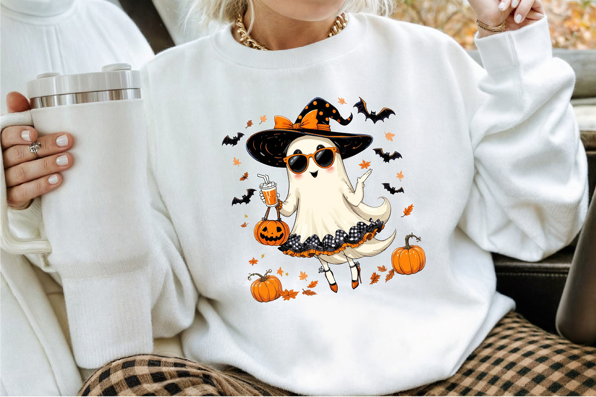 Cute Funny Ghost Pumpkin Halloween P, an Illustration by Sublimation Artist (Photo 3 of 9)