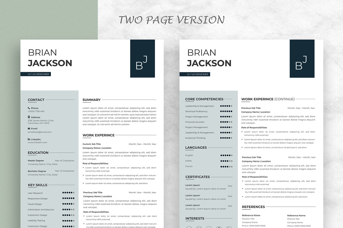 Resume CV / Cover Letter, a Resume Template by Anjum Ilyas (Photo 3 of 7)