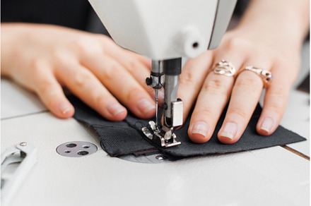 Woman hands with fabric at sewing, a Beauty & Fashion Photo by Photo Drive Studio