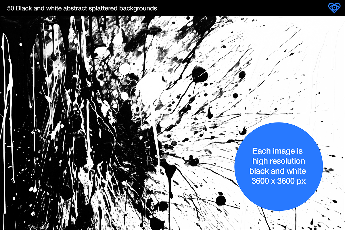 Splatter - 50 Black & White Textures, a Background Graphic by ikono.me (Photo 4 of 6)