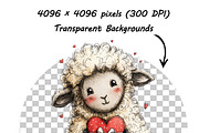 Whimsical Valentine Sheep Clipart, a Graphic by one-touch (Thumbnail 12 of 16)