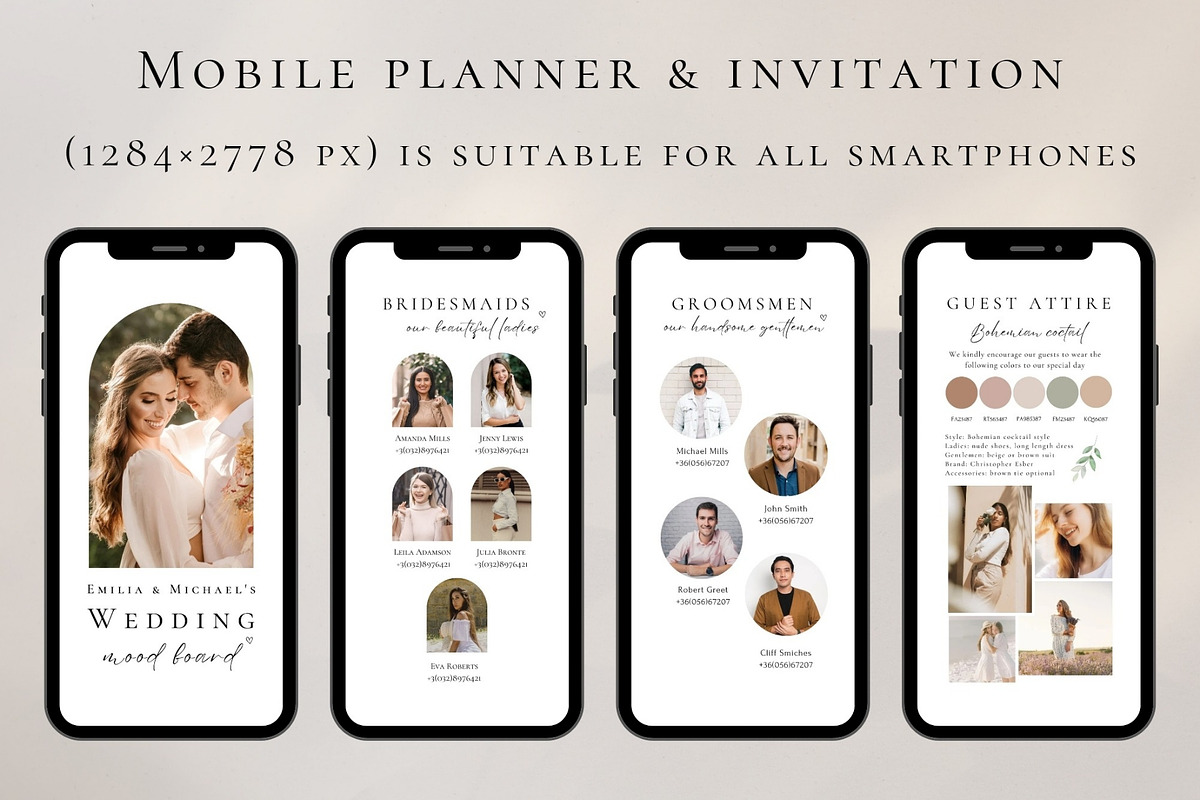 Wedding mood board mobile template, a Social Media Template by EvaTemplates (Photo 3 of 7)