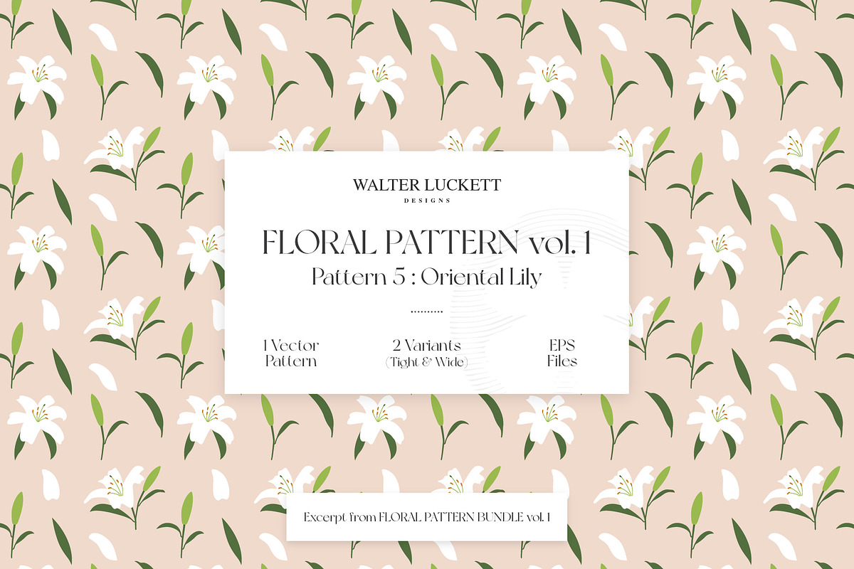 Floral Pattern vol. 1 - Pattern 5, a Pattern Graphic by Walter Luckett Designs (Photo 1 of 4)