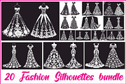 Wedding Dress Vector Pack, an Illustration by Gaye Art (Thumbnail 1 of 21)