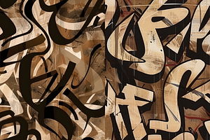 Brown Graffiti Seamless Patterns