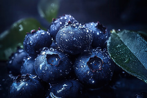 Fresh bunches of ripe blueberries, a Photo by Pavel_design