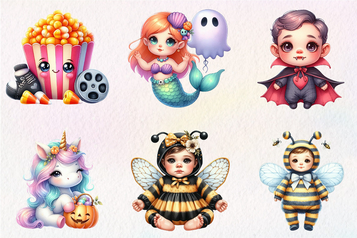 Halloween Baby Costume Clipart, an Illustration by CreationArt (Photo 2 of 9)