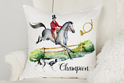 Fox Hunting watercolor clipart, an Animal Illustration by SimpleWishesArt (Thumbnail 4 of 7)