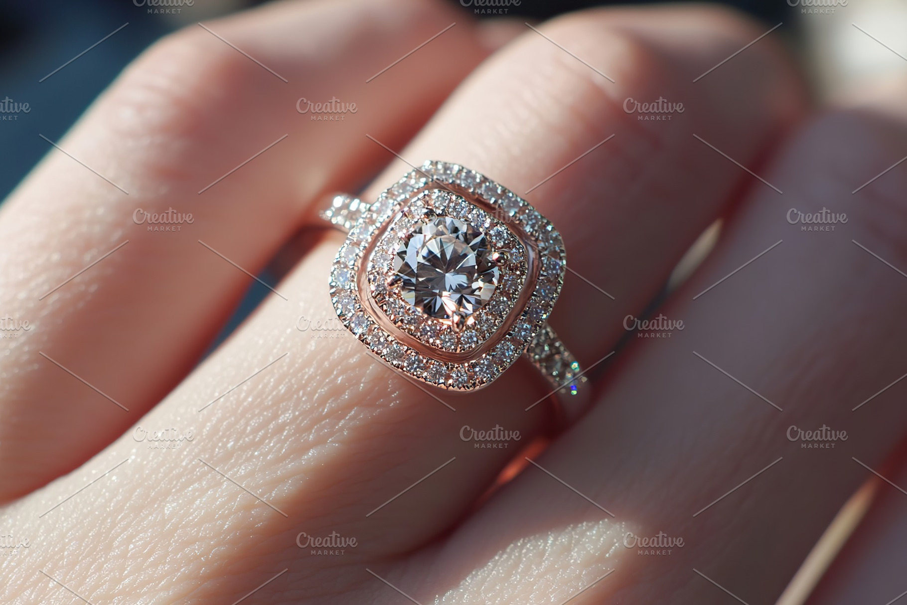Finger adorned with sparkling jewelry highlights elegance and beauty captured i, a Beauty & Fashion Photo by AlyaAnd