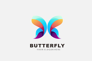 Butterfly Gradient Colorful Vector