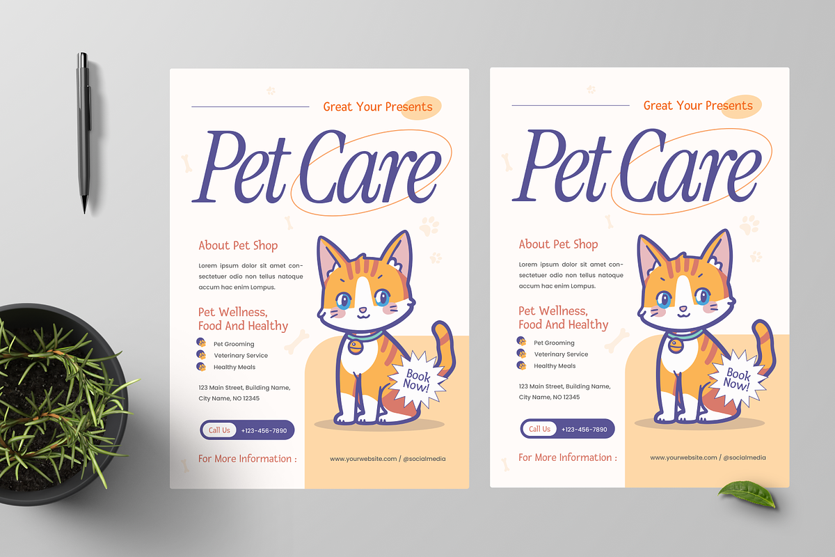 Pet Care Flyer, a Flyer Template by Annora Studio (Photo 2 of 5)
