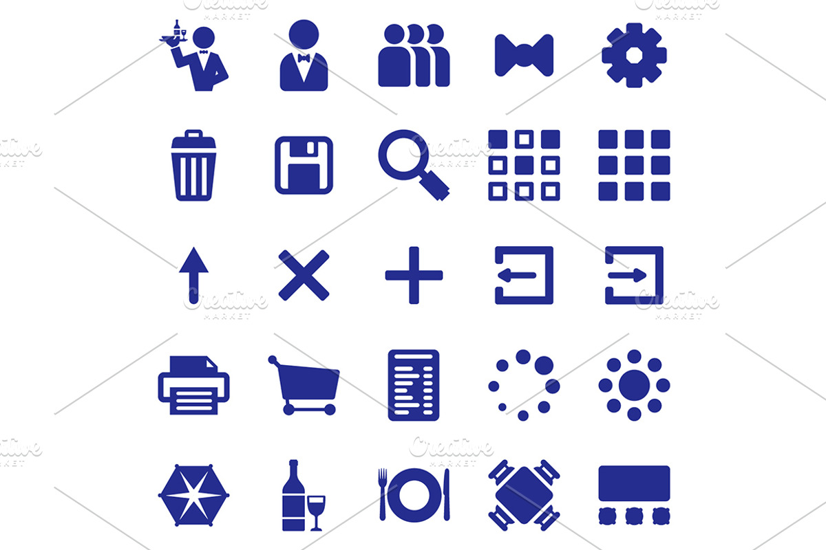 Restaurant App Icon Set & Web Font preview 2