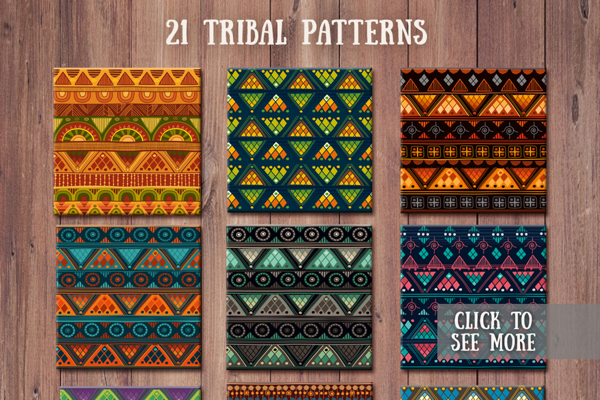 1.Tribal patterns, brushes and cards, a Pattern Graphic by SwetTS (Photo 4 of 6)