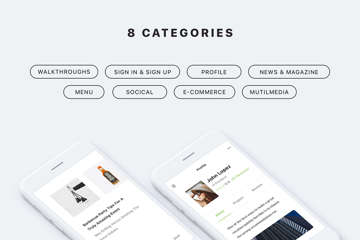 Zade Mobile App UI KIT, an UI Kit Template by No.13 (Photo 1 of 7)