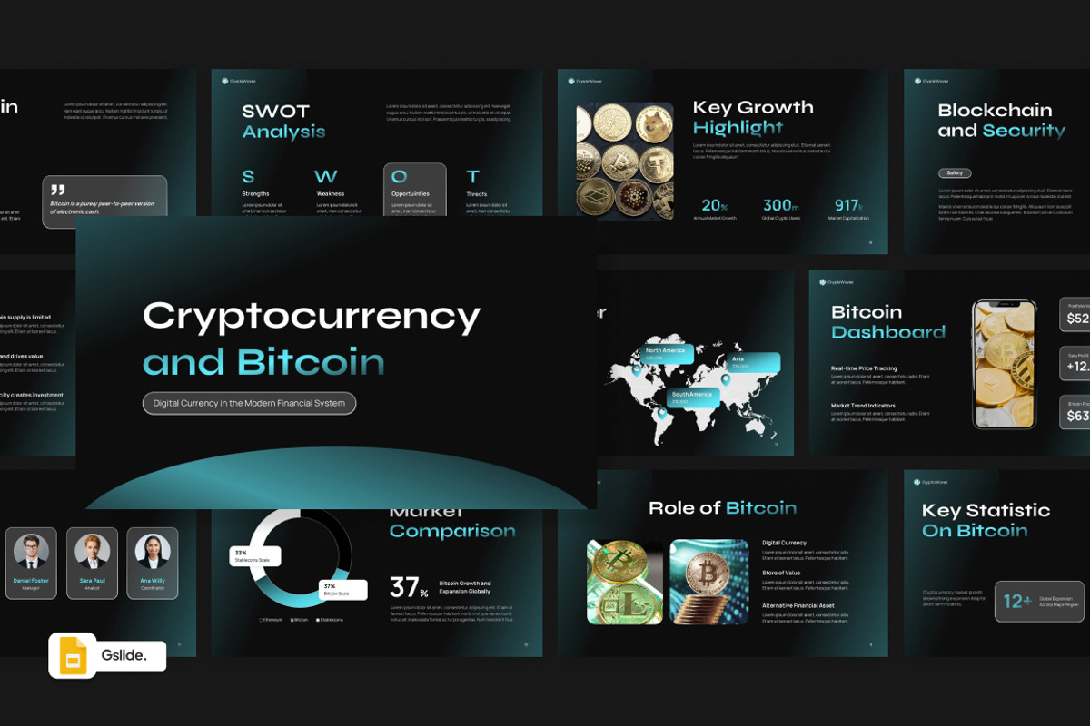 Cryptocurrency Bitcoin Google Slides, a Presentation Template by Loin Studio (Photo 1 of 4)