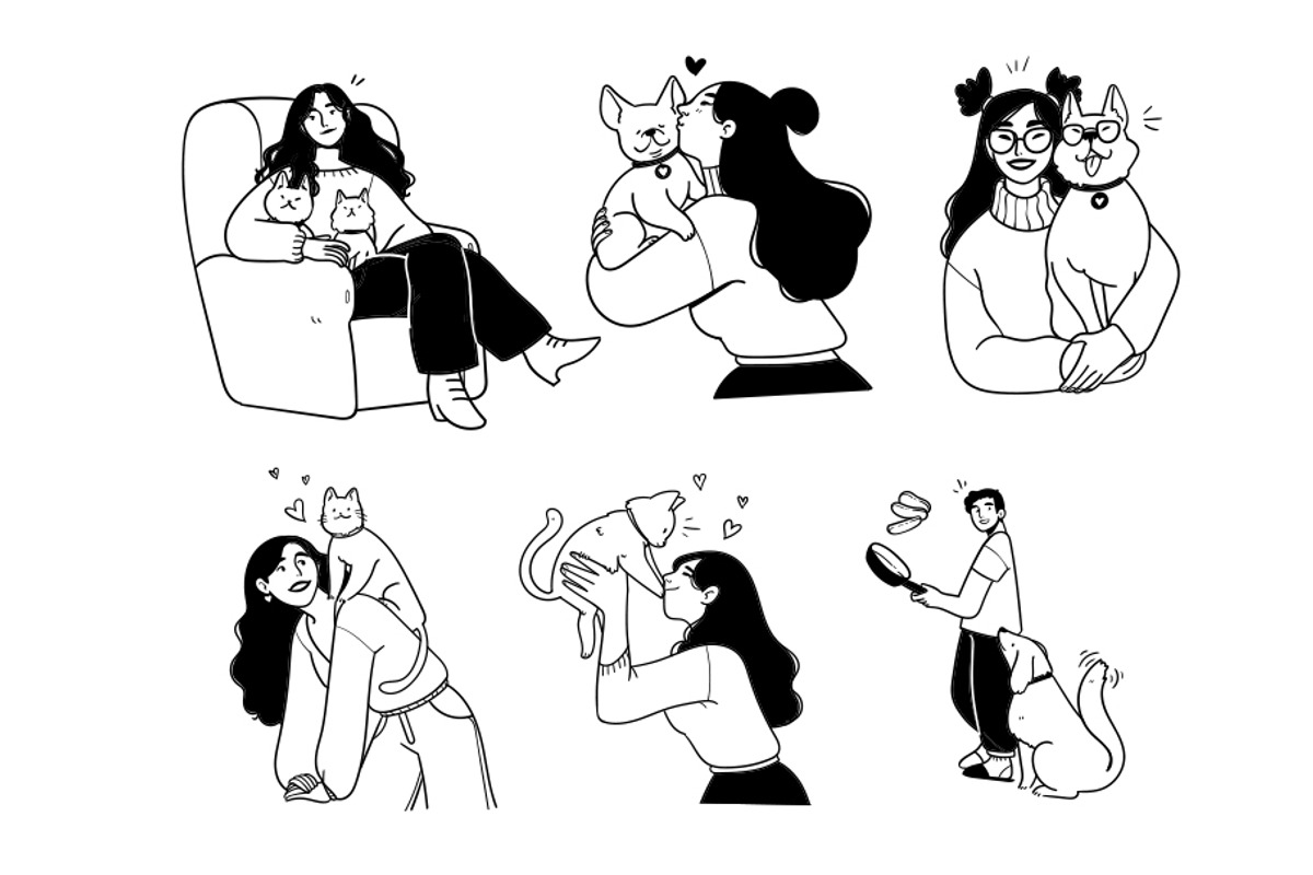 People&pets illustration set, a Person Illustration by StonePic (Photo 2 of 3)