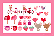 Cute little Valentine's Day Clipart, an Object Graphic by PixelPaperPrints (Thumbnail 3 of 9)