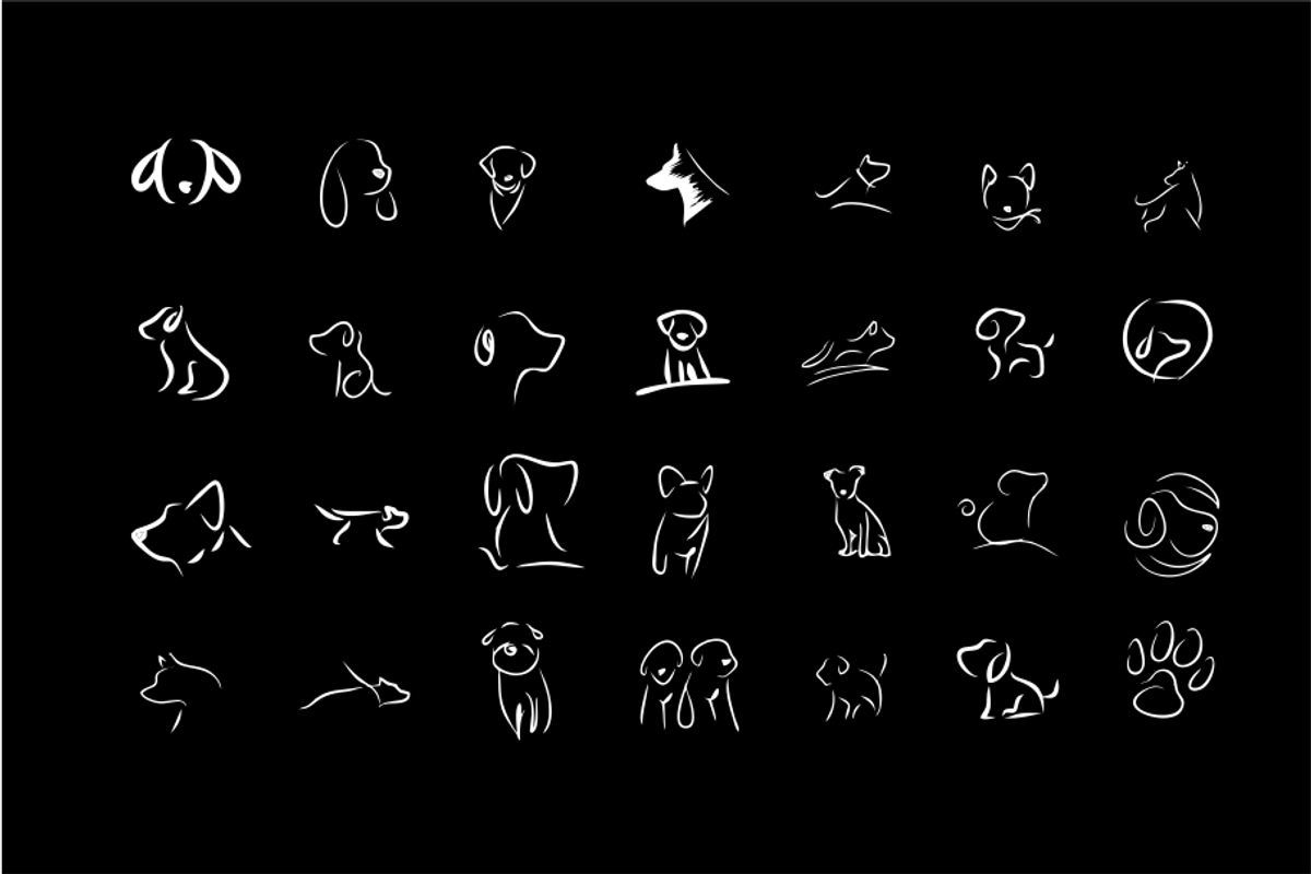Dogs lineart vector set, an Object Graphic by Akdesain (Photo 2 of 5)