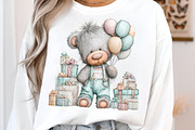 Whimsical birthday teddy bear clipar, an Illustration by SinaCreation (Thumbnail 7 of 11)