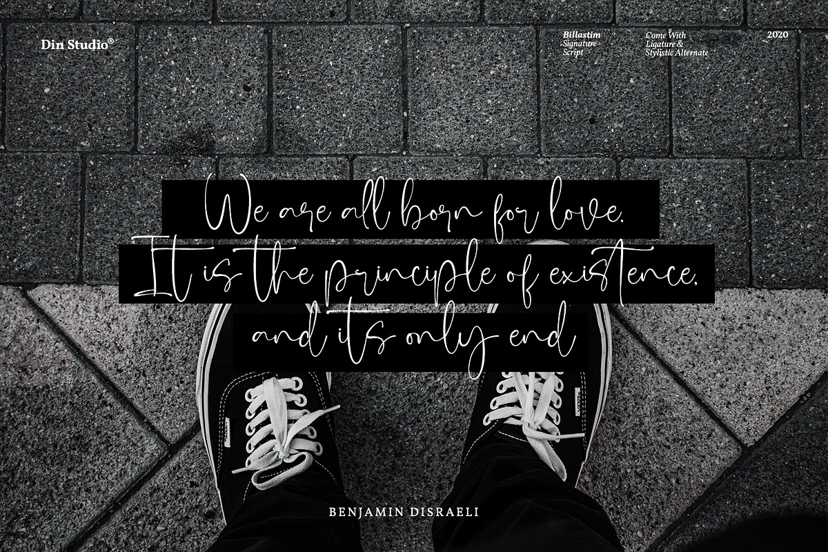 Billastim, a Script Font by din-studio.com (Photo 10 of 10)