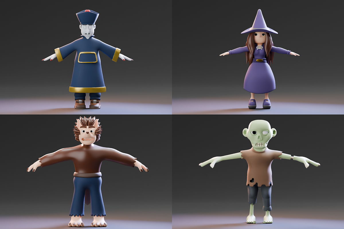 Halloween 3D Character Pack 04, a Characters & Person 3D Model by Dudukbersama (Photo 1 of 5)