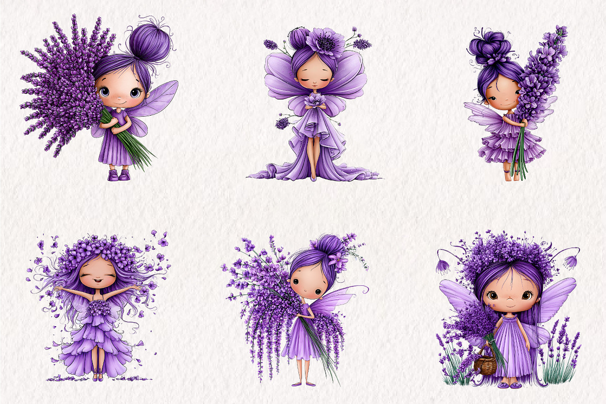 Cute Lavender Fairy Whimsical, a Seasonal Illustration by CreationArt (Photo 2 of 7)