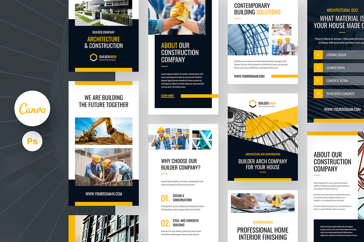 BuilderArch Instagram Canva Template, a Social Media Template by artbart (Photo 1 of 7)