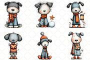 Whimsical Christmas Dogs Clipart, an Animal Illustration by Black Bird Studio (Thumbnail 4 of 6)