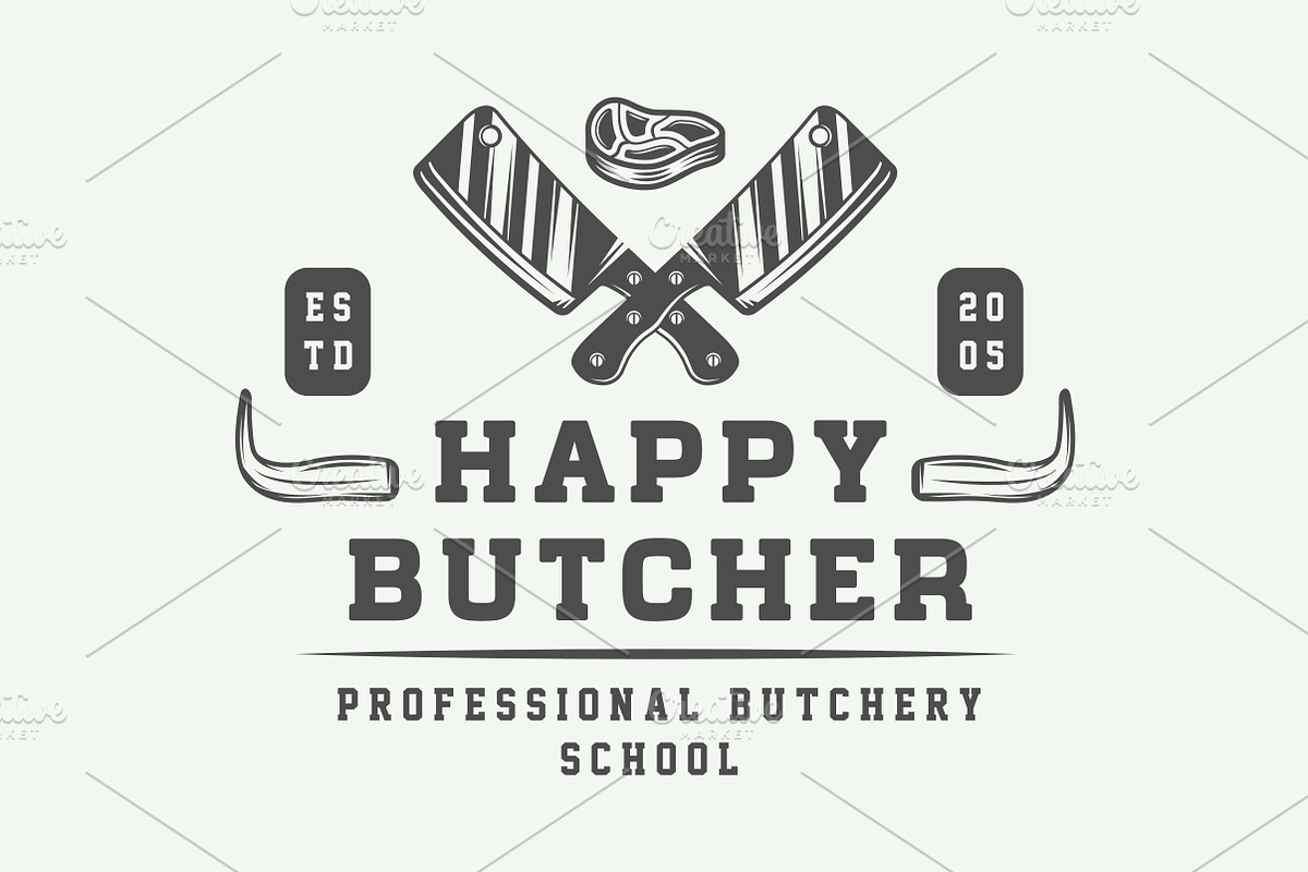 Vintage butchery emblems, a Branding & Logo Template by AkimD (Photo 14 of 15)