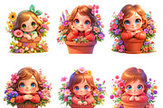 Watercolor Cute Girl and Boy, an Animal Illustration by Design Scotch (Thumbnail 3 of 8)