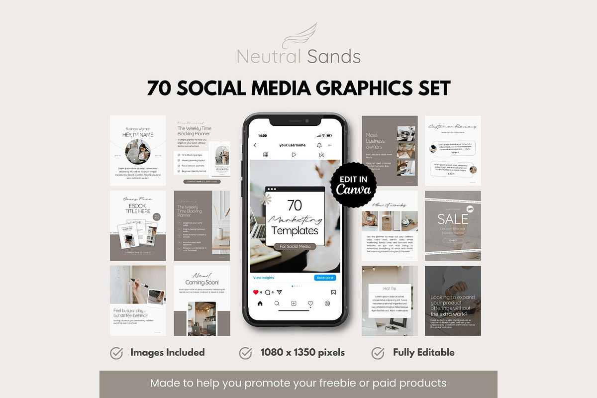 Canva Social Media Graphic Templates, a Social Media Template by Hayley's Digital Hub (Photo 1 of 7)